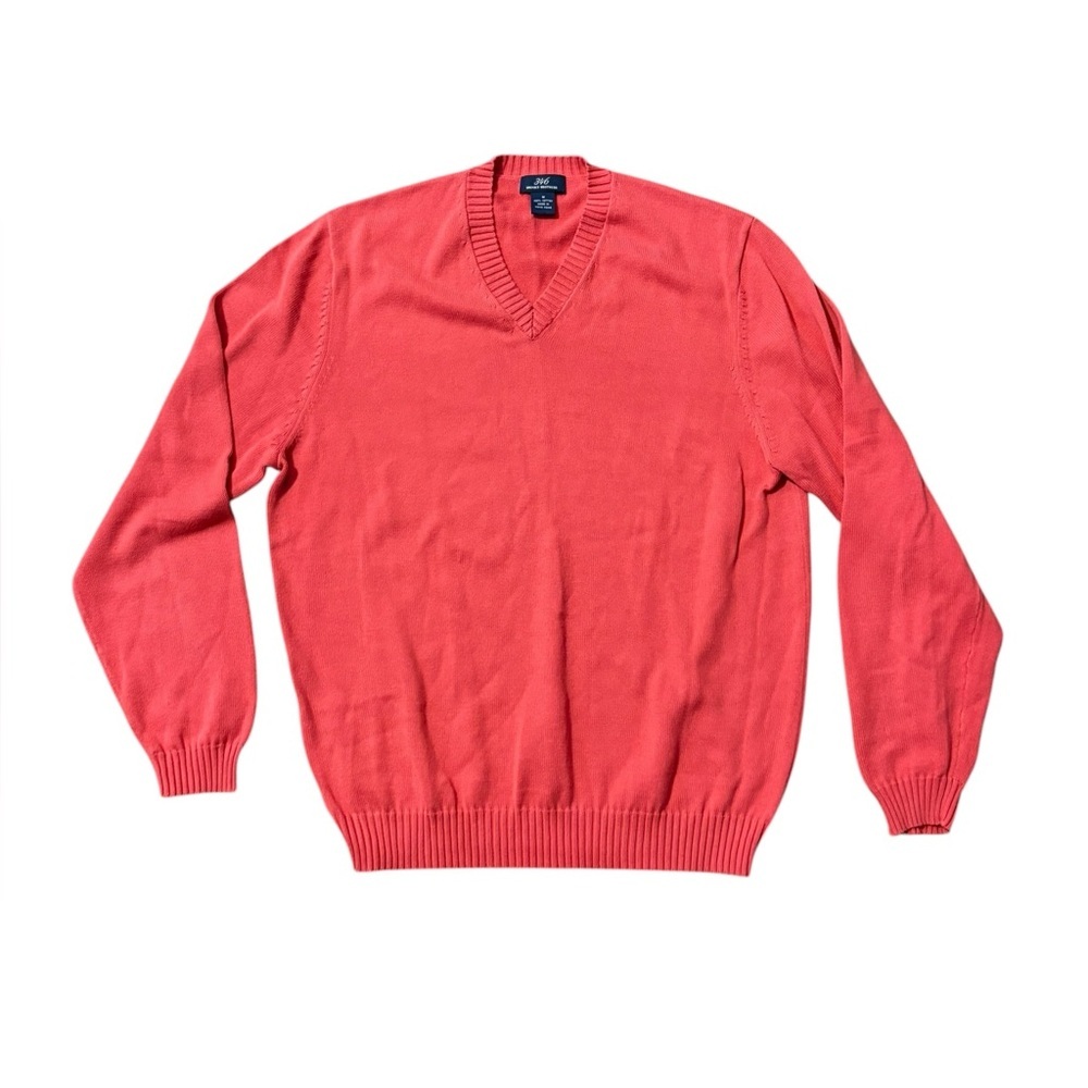Brooks Brothers Men’s Coral Vneck Cotton Sweater size M